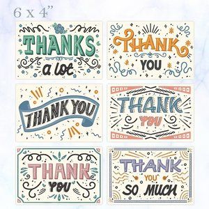 25 Thank You Cards 4x6 note cards pods cards